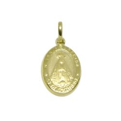 Pingente Nsra. Aparecida Oval Pequeno em Ouro Amarelo 18 Kilates - 25075